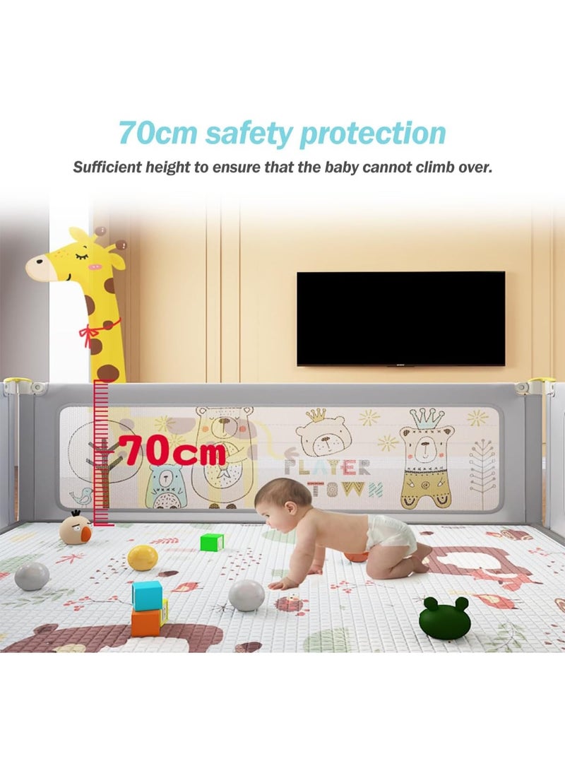 TAPIT Baby Playpen 180x200cm Fold Down Safety Playpen for Toddlers Extra Large & Reliable Play Center for Infants with Anti-Slip Suckers and Super Soft Breathable Mesh (No mat) - Image 5